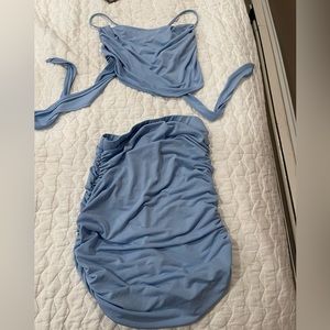 Fashion nova baby blue two piece